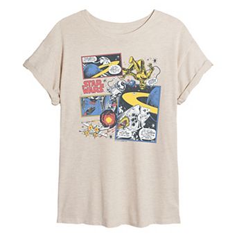 Juniors' Star Wars Vintage Comic Panels Oversized Tee