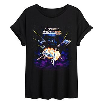 Juniors' Star Wars Tie Fighter Oversized Tee