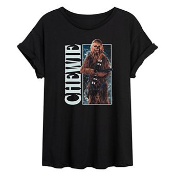 Juniors' Star Wars Chewie Pose Oversized Tee