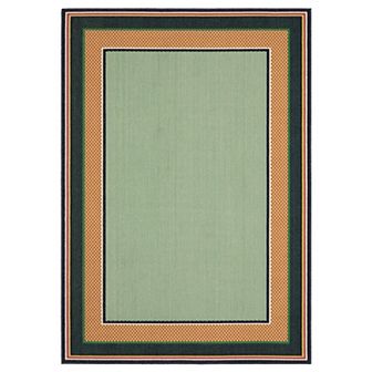 StyleHaven Preppy Stripe Border Indoor/Outdoor Area Rug