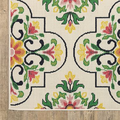 StyleHaven Floral Medallions Indoor/Outdoor Area Rug