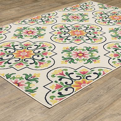 StyleHaven Floral Medallions Indoor/Outdoor Area Rug