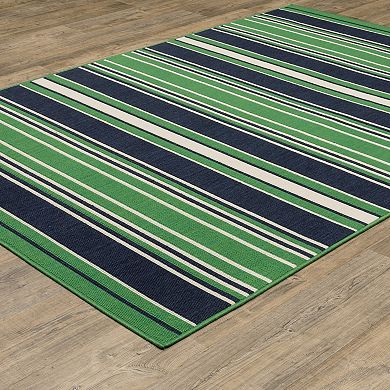 StyleHaven Preppy Stripe Indoor/Outdoor Area Rug