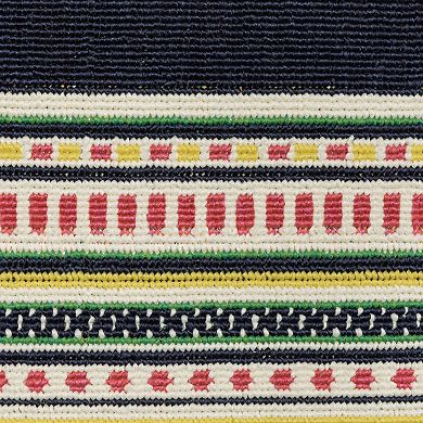 StyleHaven Multi-Stripe Border Indoor/Outdoor Area Rug