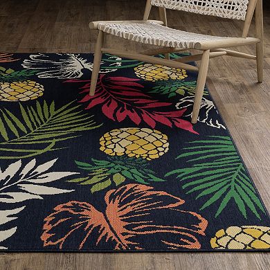 StyleHaven Tropical Botanical Indoor/Outdoor Area Rug