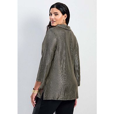 Avenue Women's Plus Size Felicia Metallic Knit Top
