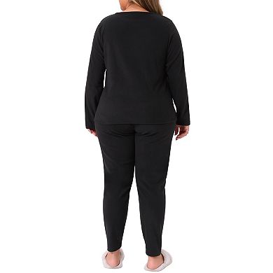 Plus Size Thermal Underwear for Women Long Johns Set Lounge Base Layer Soft Top Bottom