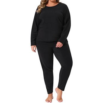 Plus Size Thermal Underwear for Women Long Johns Set Lounge Base Layer Soft Top Bottom