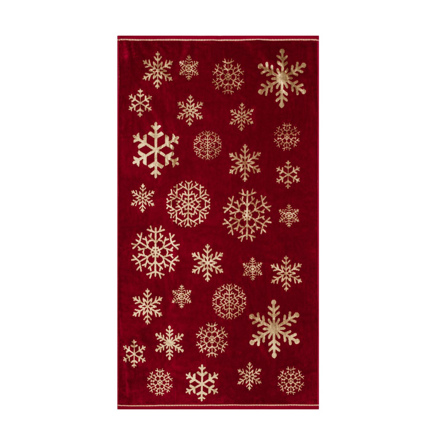 CARO Holiday Red & White Snowflake Cotton Towel Set – Bath, Hand, Finger Tip