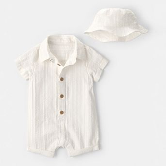 Baby Carter's 2 pc Romper & Hat Set