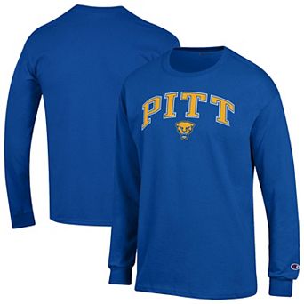 Men's Champion Royal Pitt Panthers Arch Over Logo 2-Hit Long Sleeve T-Shirt