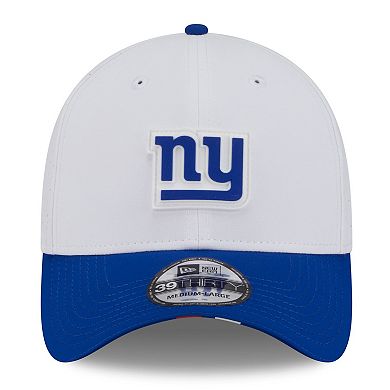 Men's New Era White/Royal New York Giants 2025 NFL Training Camp 39THIRTY Flex Hat