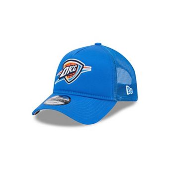 Men's New Era Blue Oklahoma City Thunder Core Logo Foam Front A-Frame 9FORTY Adjustable Trucker Hat