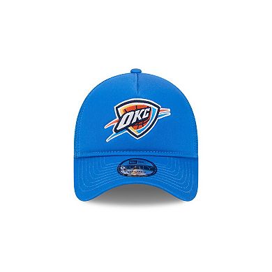 Men's New Era Blue Oklahoma City Thunder Core Logo Foam Front A-Frame 9FORTY Adjustable Trucker Hat