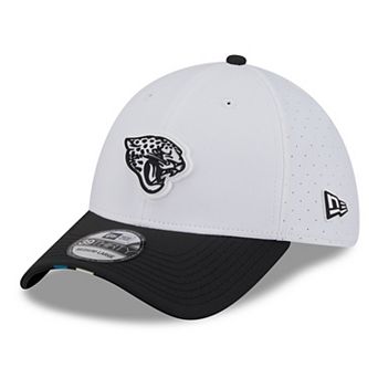 Men's New Era White/Black Jacksonville Jaguars 2025 NFL Training Camp 39THIRTY Flex Hat