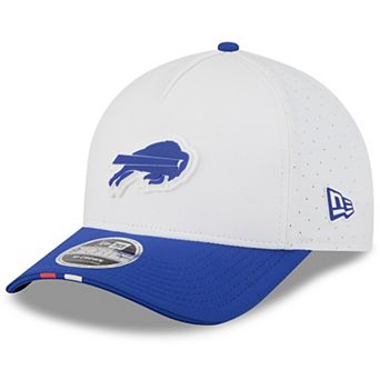 Youth New Era White/Royal Buffalo Bills 2025 NFL Training Camp A-Frame 9FORTY Adjustable Hat