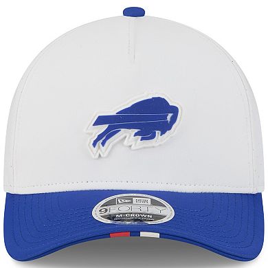 Youth New Era White/Royal Buffalo Bills 2025 NFL Training Camp A-Frame 9FORTY Adjustable Hat