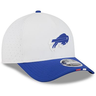 Youth New Era White/Royal Buffalo Bills 2025 NFL Training Camp A-Frame 9FORTY Adjustable Hat