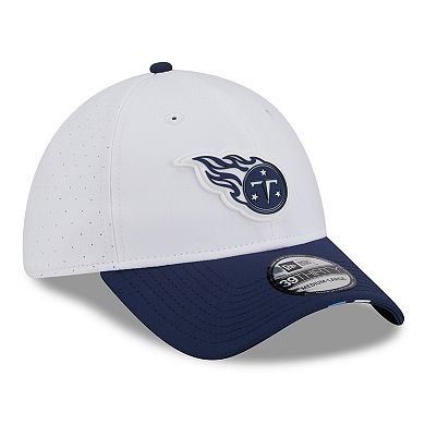 Men's New Era White/Navy Tennessee Titans 2025 NFL Training Camp 39THIRTY Flex Hat