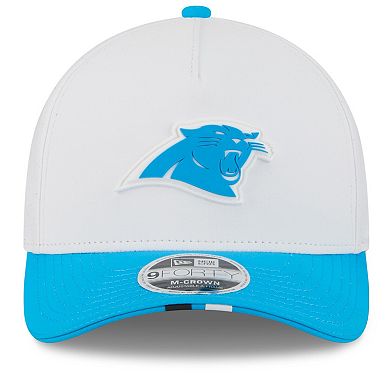 Men's New Era White/Blue Carolina Panthers 2025 NFL Training Camp A-Frame 9FORTY Adjustable Hat