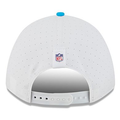 Men's New Era White/Blue Carolina Panthers 2025 NFL Training Camp A-Frame 9FORTY Adjustable Hat