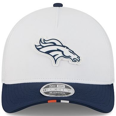 Youth New Era White/Navy Denver Broncos 2025 NFL Training Camp A-Frame 9FORTY Adjustable Hat