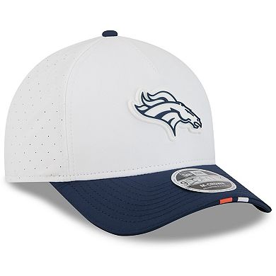 Youth New Era White/Navy Denver Broncos 2025 NFL Training Camp A-Frame 9FORTY Adjustable Hat