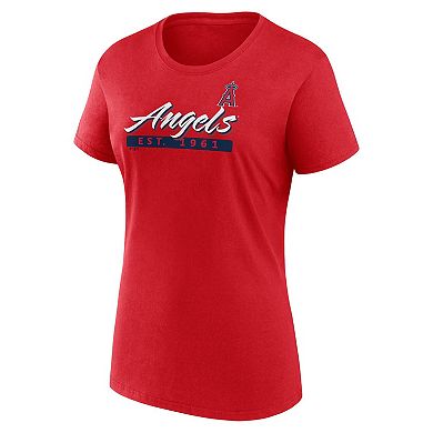 Women's Fanatics Red Los Angeles Angels Risk T-Shirt