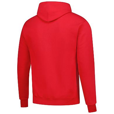 Men's Champion Red Montreal Canadiens Primary Logo 1-Hit Pullover Hoodie