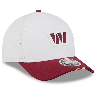 Men's New Era White/Burgundy Washington Commanders 2025 NFL Training Camp A-Frame 9FORTY Adjustable Hat