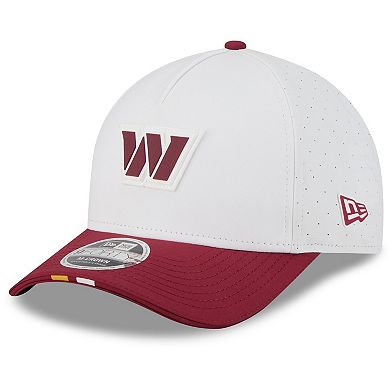 Men's New Era White/Burgundy Washington Commanders 2025 NFL Training Camp A-Frame 9FORTY Adjustable Hat