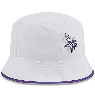Men's New Era White Minnesota Vikings 2025 NFL Training Camp Stretch Bucket Hat