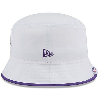 Men's New Era White Minnesota Vikings 2025 NFL Training Camp Stretch Bucket Hat