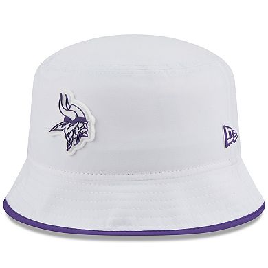 Men's New Era White Minnesota Vikings 2025 NFL Training Camp Stretch Bucket Hat