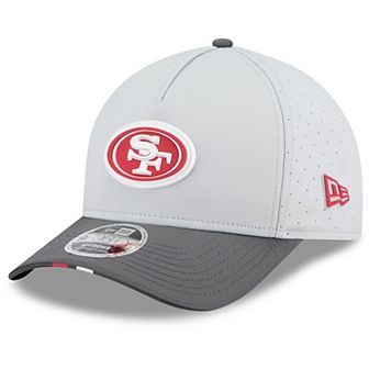 Men's New Era Gray/Graphite San Francisco 49ers 2025 NFL Training Camp A-Frame 9FORTY Adjustable Hat