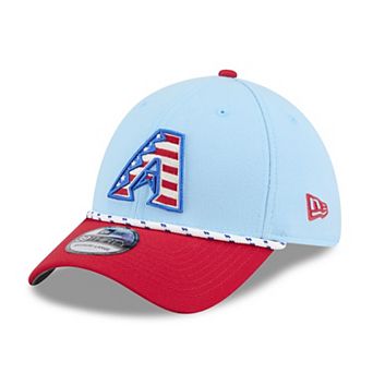 Men's New Era Light Blue/Red Arizona Diamondbacks 2025 Fourth of July 39THIRTY Flex Hat