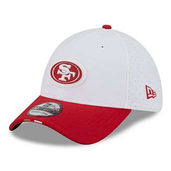 Men's New Era White/Scarlet San Francisco 49ers 2025 NFL Training Camp 39THIRTY Flex Hat