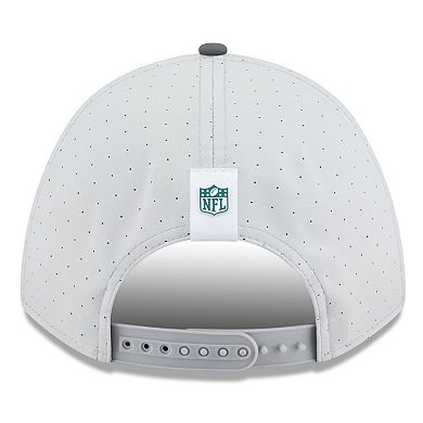 Men's New Era Gray/Graphite Philadelphia Eagles 2025 NFL Training Camp A-Frame 9FORTY Adjustable Hat