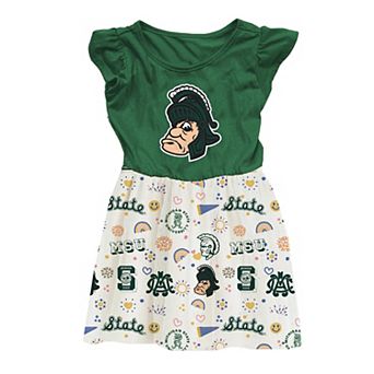 Toddler Wes & Willy Green Michigan State Spartans Vault Princess Dress