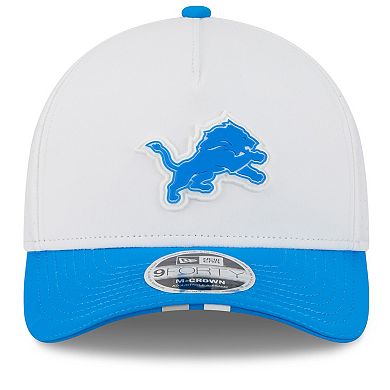 Men's New Era White/Blue Detroit Lions 2025 NFL Training Camp A-Frame 9FORTY Adjustable Hat