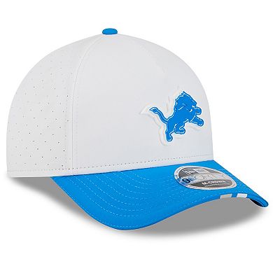 Men's New Era White/Blue Detroit Lions 2025 NFL Training Camp A-Frame 9FORTY Adjustable Hat