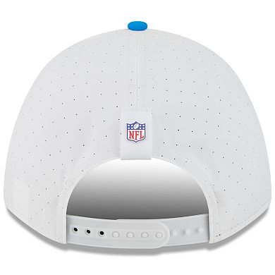 Youth New Era White/Blue Detroit Lions 2025 NFL Training Camp A-Frame 9FORTY Adjustable Hat