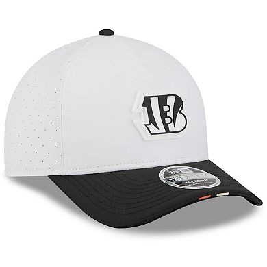 Youth New Era White/Black Cincinnati Bengals 2025 NFL Training Camp A-Frame 9FORTY Adjustable Hat