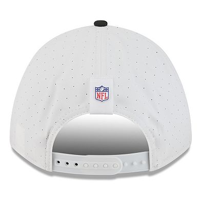 Men's New Era White/Black Las Vegas Raiders 2025 NFL Training Camp A-Frame 9FORTY Adjustable Hat
