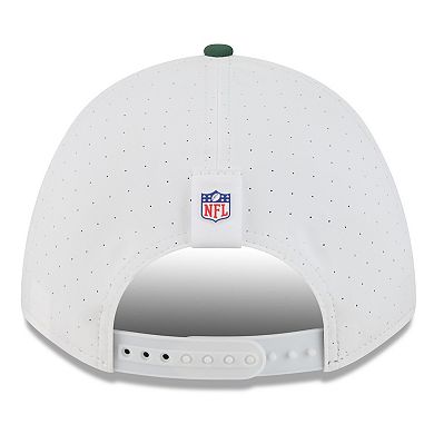 Men's New Era White/Green Green Bay Packers 2025 NFL Training Camp A-Frame 9FORTY Adjustable Hat
