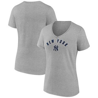 Women's Fanatics Gray New York Yankees V-Neck T-Shirt