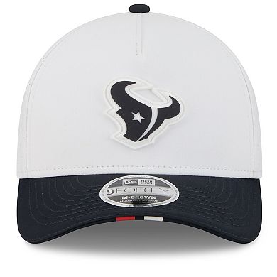 Men's New Era White/Navy Houston Texans 2025 NFL Training Camp A-Frame 9FORTY Adjustable Hat