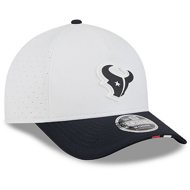 Men's New Era White/Navy Houston Texans 2025 NFL Training Camp A-Frame 9FORTY Adjustable Hat