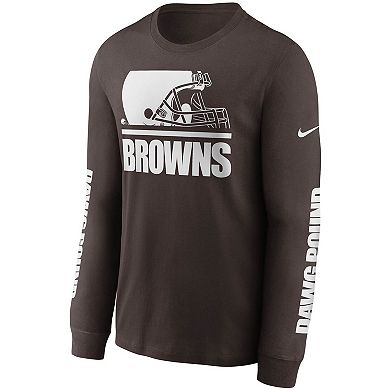Men's Nike Brown Cleveland Browns Split Local Long Sleeve T-Shirt