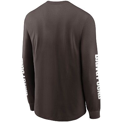 Men's Nike Brown Cleveland Browns Split Local Long Sleeve T-Shirt